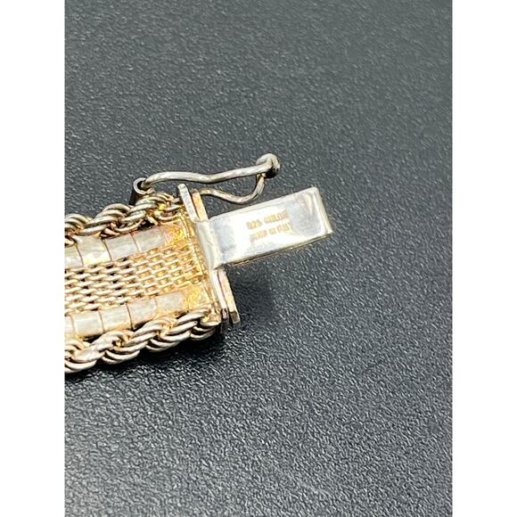 Milor Italy 925 Sterling Silver Rope Chain Elegant Bracelet 7.5" 25g, 13mm Wide - Picture 13 of 16
